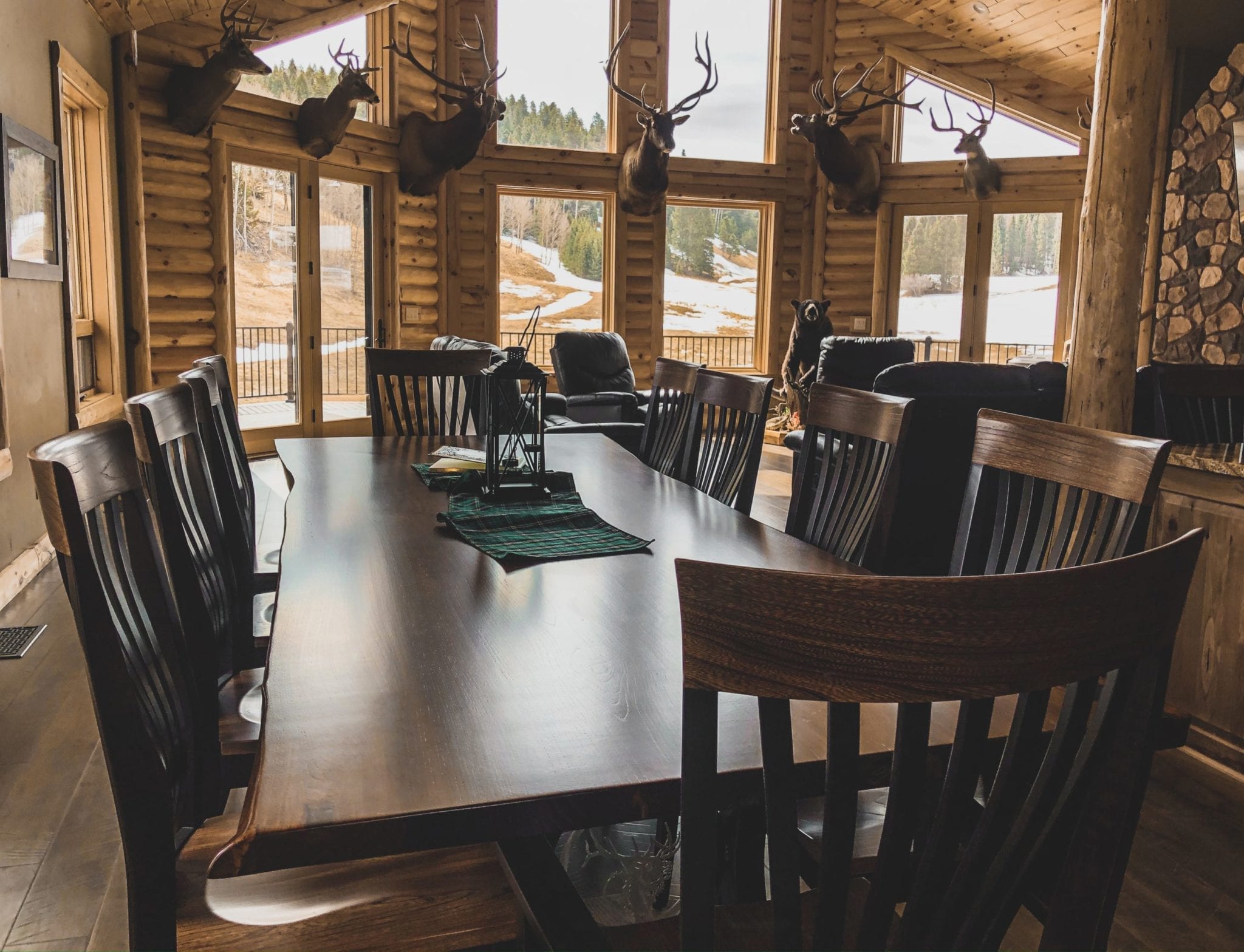 Live edge slab dining table