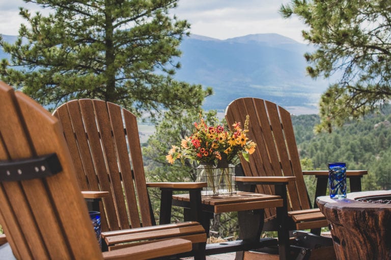 outdoor furniture in the mountains