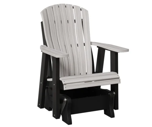 Two foot poly glider by Yoders with lumbar back