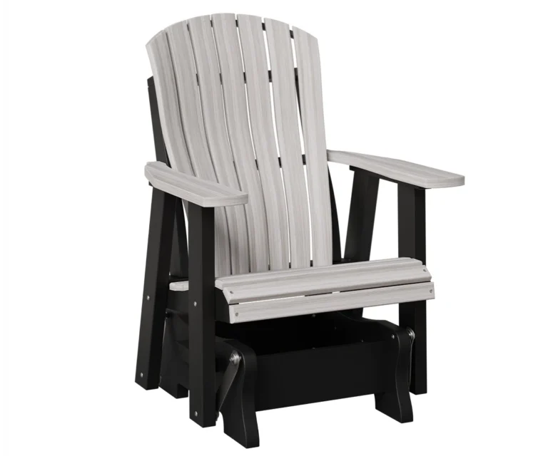 Two foot poly glider by Yoders with lumbar back