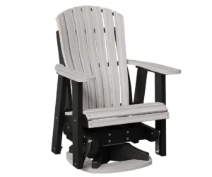 Two foot poly swivel glider by Yoder's Home Furnishings with lumbar back