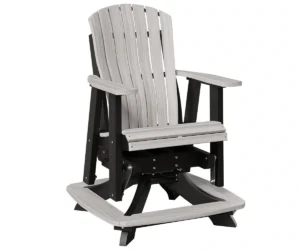 Two foot poly swivel glider by Yoders with lumbar back