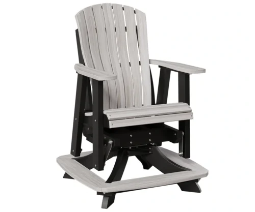 Two foot poly swivel glider by Yoders with lumbar back