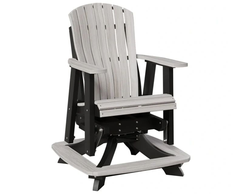 Two foot poly swivel glider by Yoders with lumbar back
