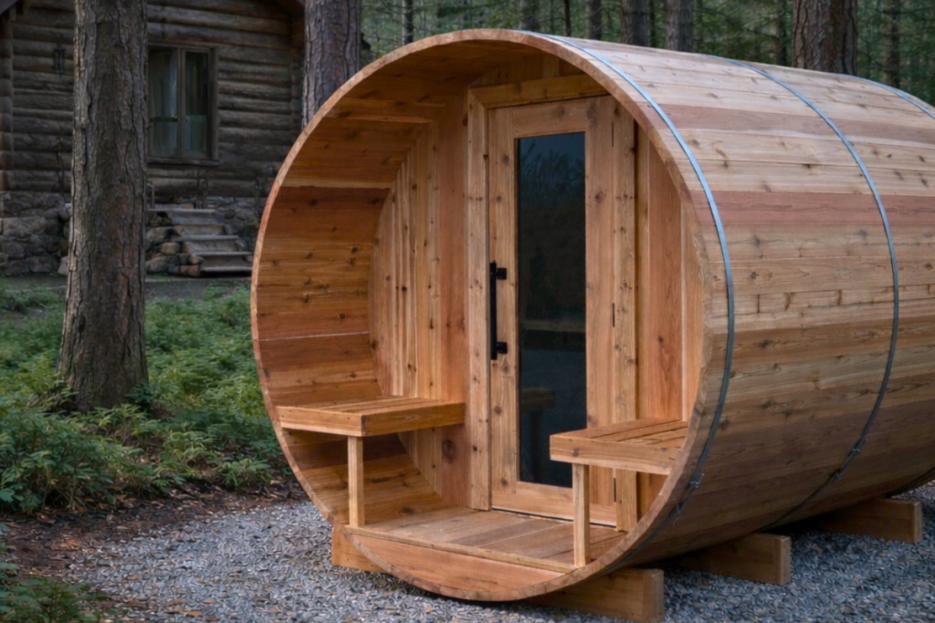 Sauna beside a cabin